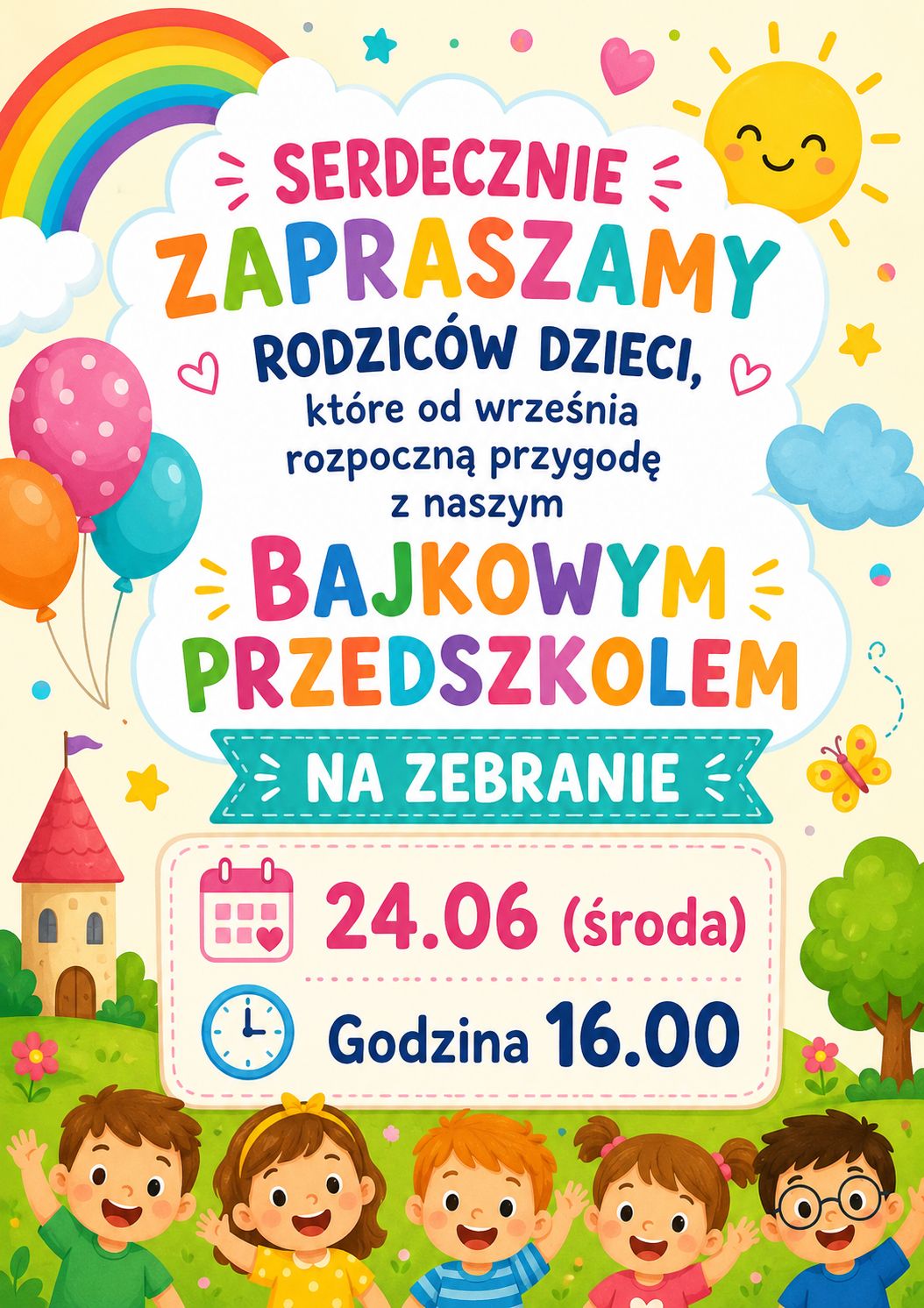 Zebranie dla rodziców dzieci nowo przyjętych